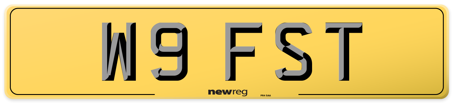 W9 FST Rear Number Plate