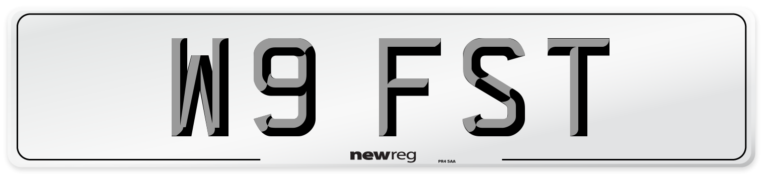 W9 FST Front Number Plate