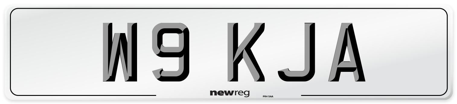 W9 KJA Front Number Plate