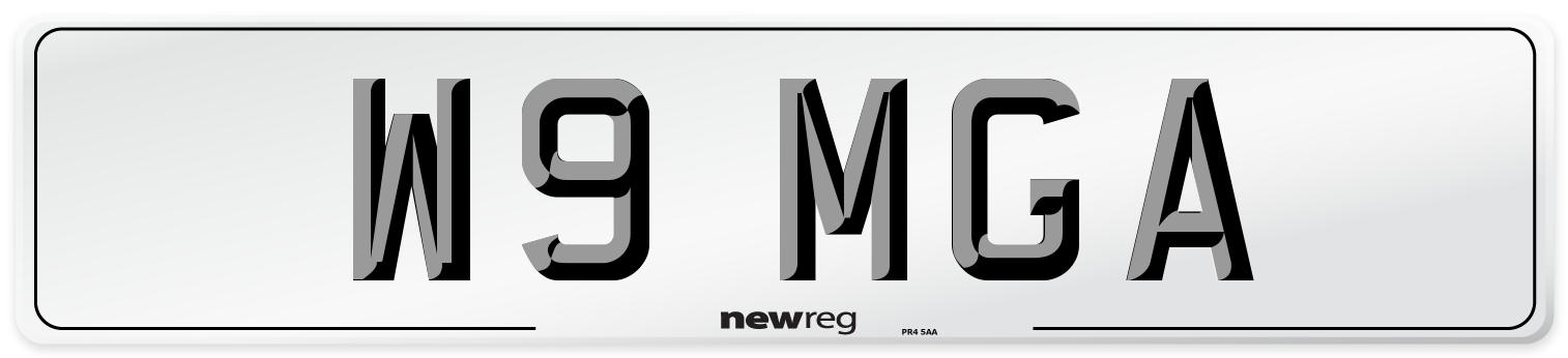 W9 MGA Front Number Plate