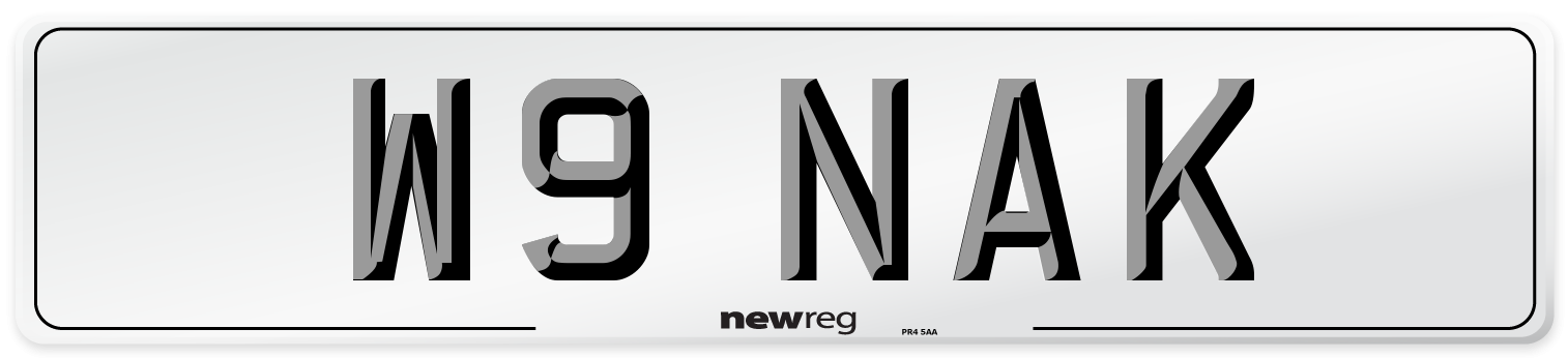 W9 NAK Front Number Plate