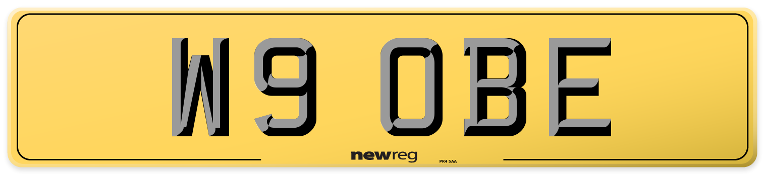 W9 OBE Rear Number Plate