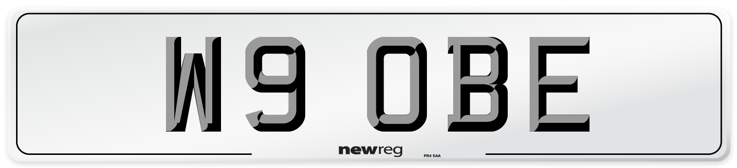 W9 OBE Front Number Plate