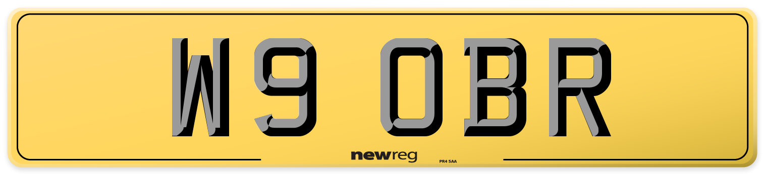 W9 OBR Rear Number Plate