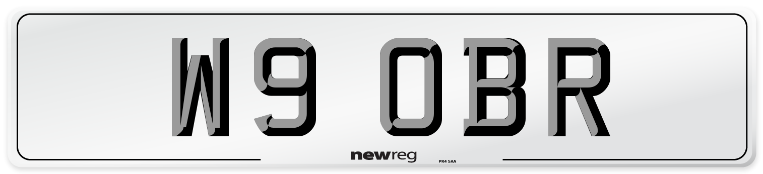 W9 OBR Front Number Plate