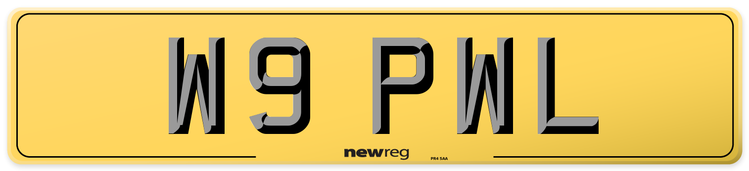 W9 PWL Rear Number Plate