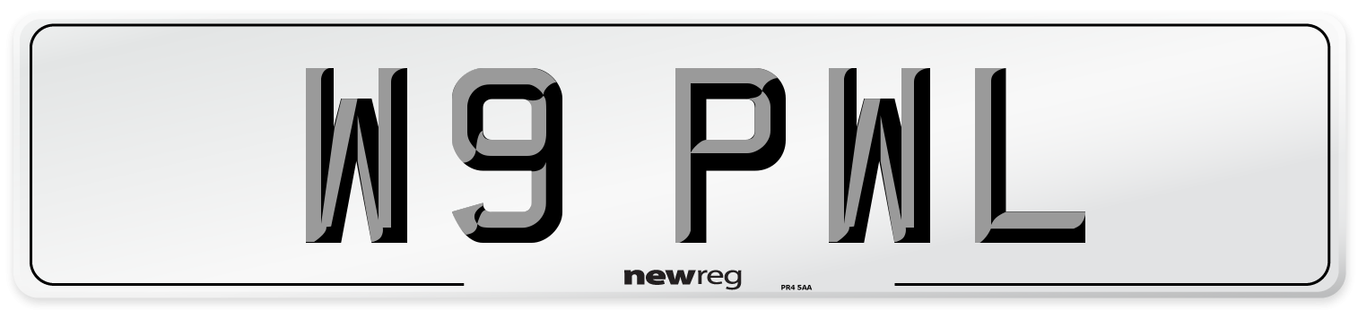 W9 PWL Front Number Plate