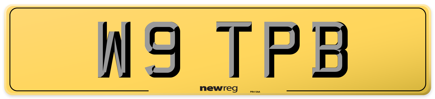 W9 TPB Rear Number Plate