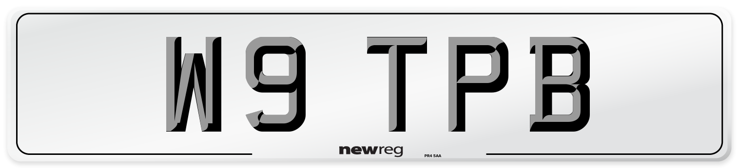 W9 TPB Front Number Plate