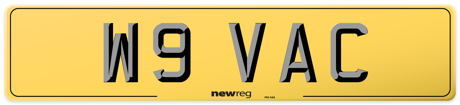W9 VAC Rear Number Plate