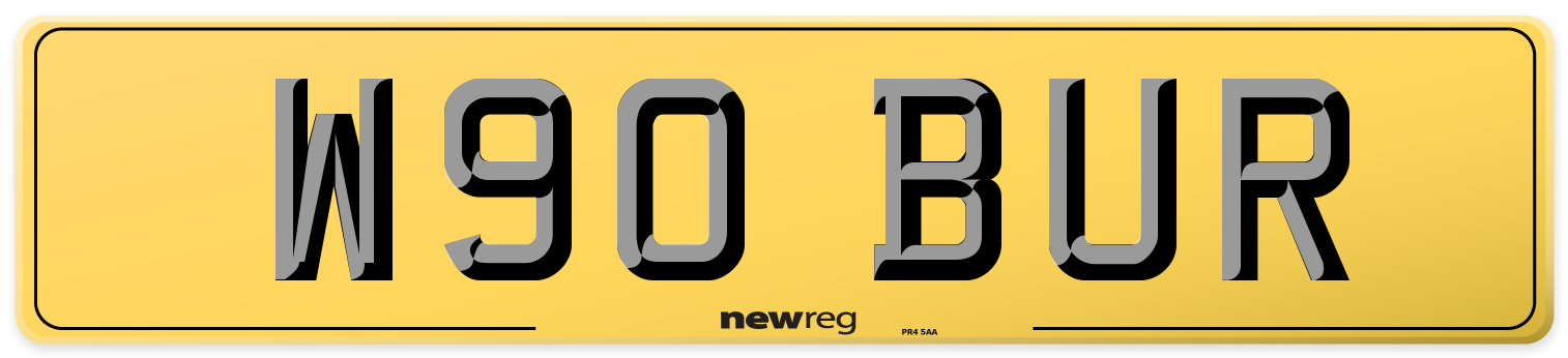 W90 BUR Rear Number Plate