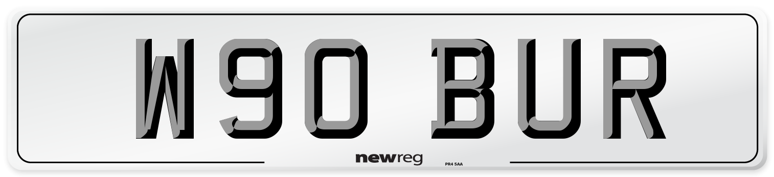 W90 BUR Front Number Plate
