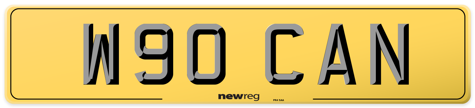 W90 CAN Rear Number Plate