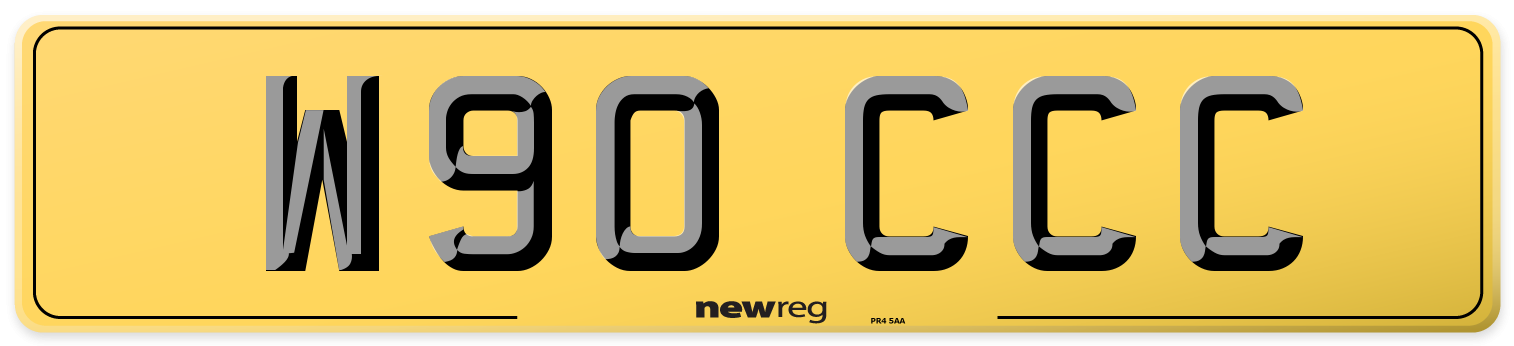 W90 CCC Rear Number Plate