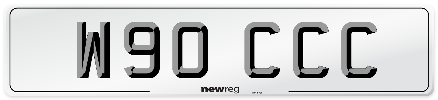 W90 CCC Front Number Plate