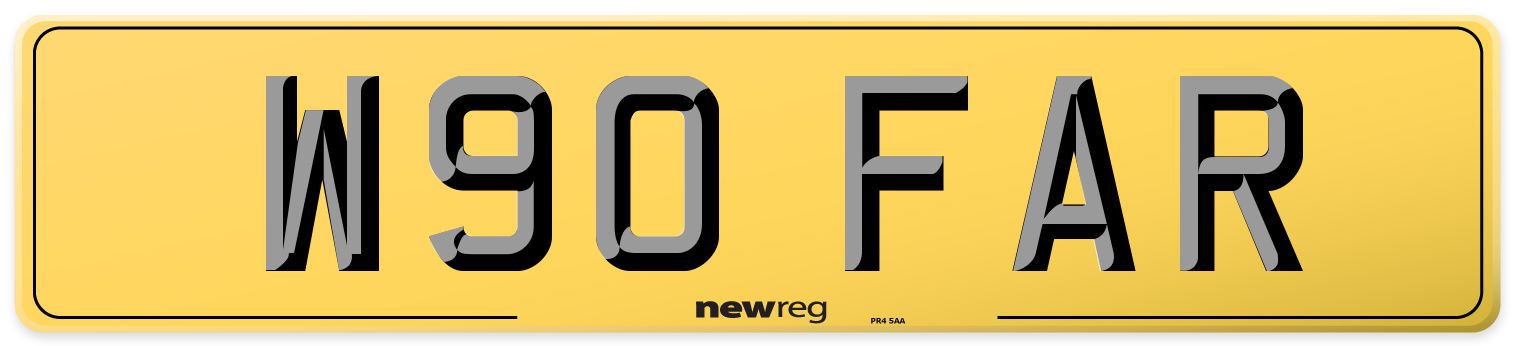 W90 FAR Rear Number Plate
