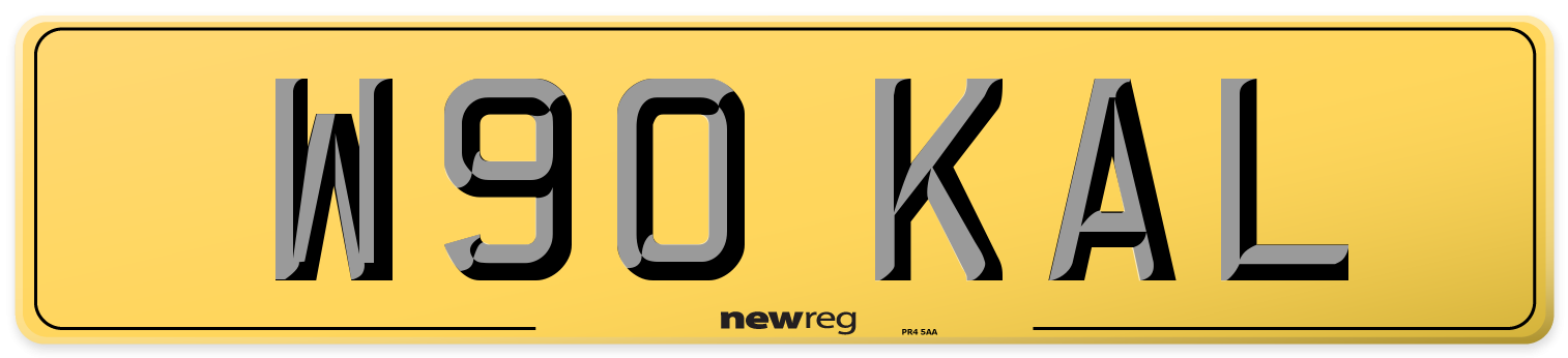 W90 KAL Rear Number Plate