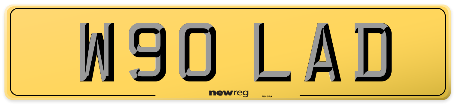 W90 LAD Rear Number Plate