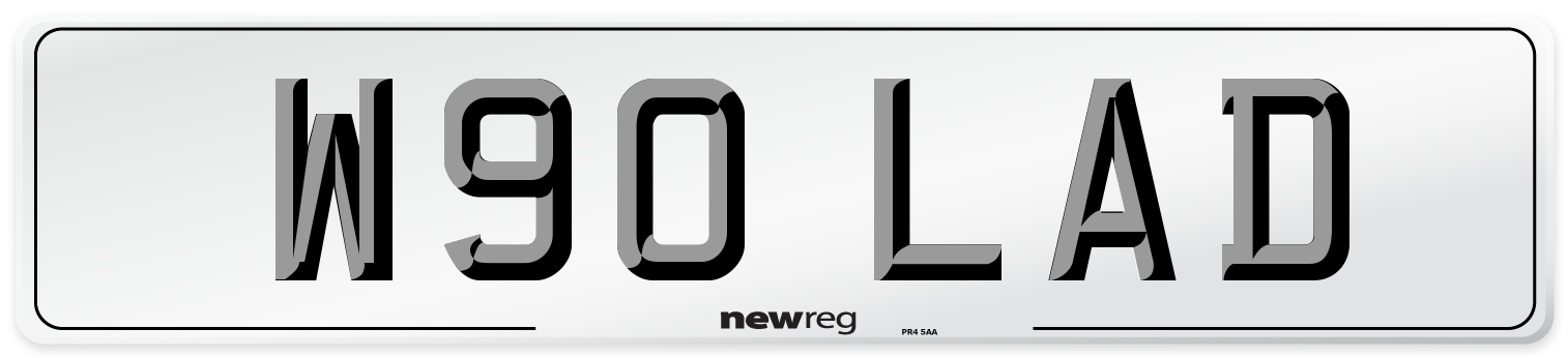 W90 LAD Front Number Plate