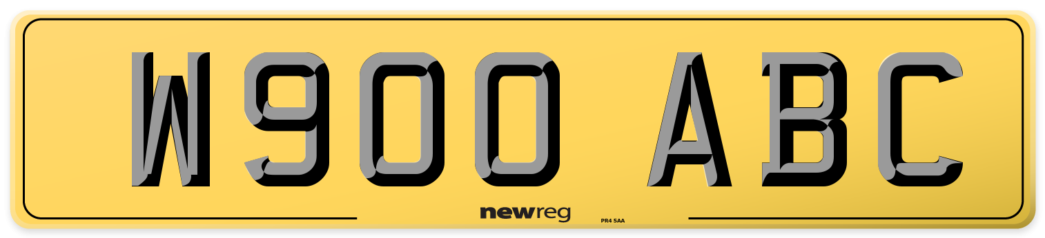 W900 ABC Rear Number Plate