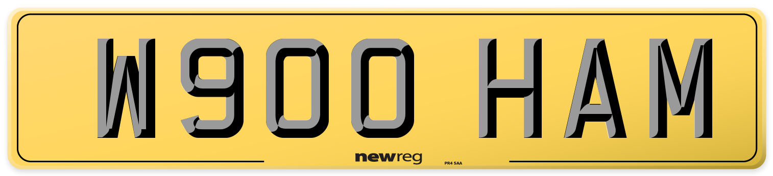 W900 HAM Rear Number Plate