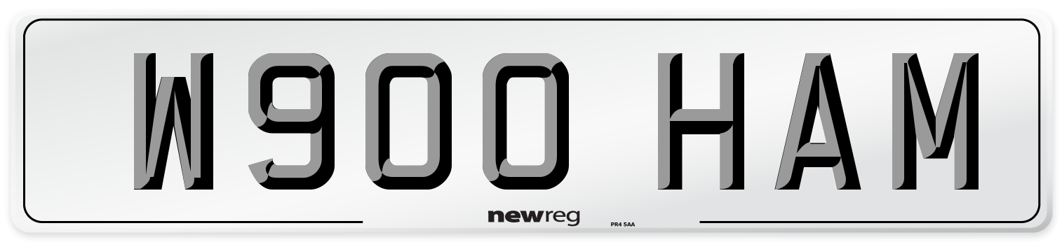 W900 HAM Front Number Plate