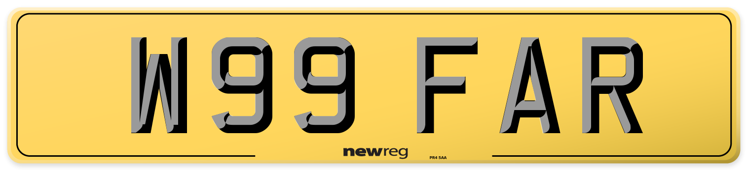 W99 FAR Rear Number Plate
