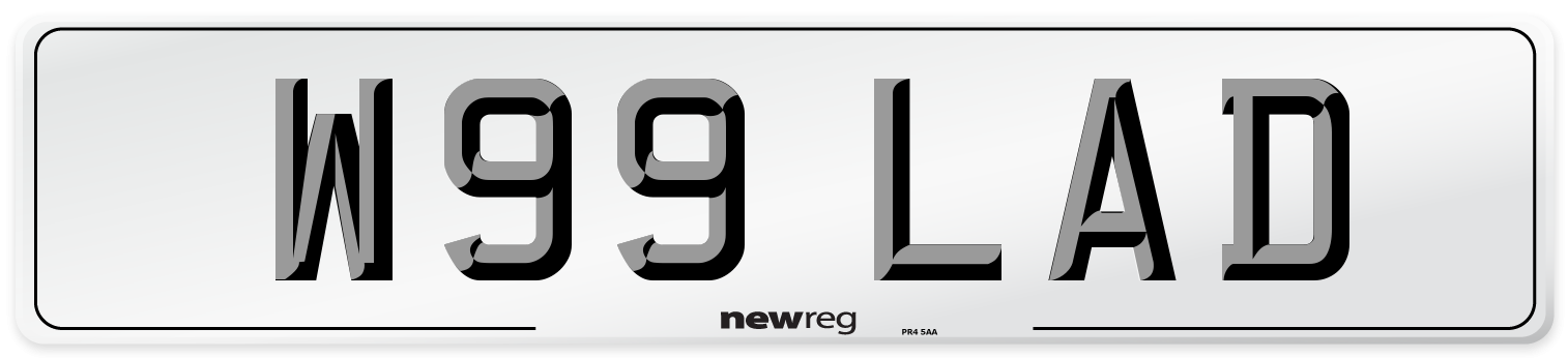 W99 LAD Front Number Plate