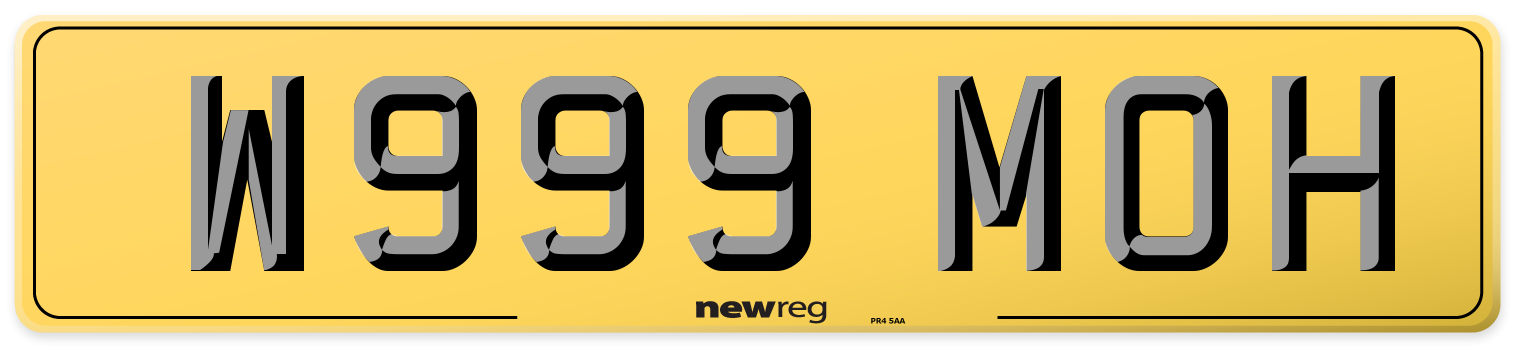 W999 MOH Rear Number Plate