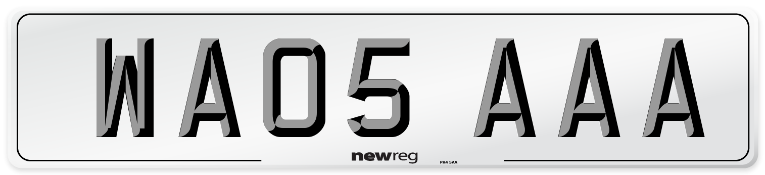 WA05 AAA Front Number Plate
