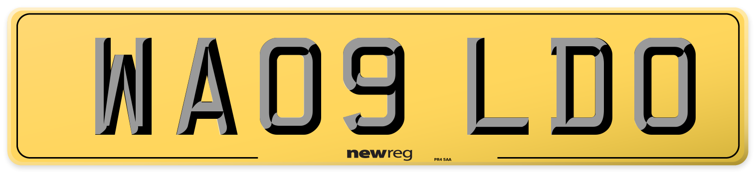 WA09 LDO Rear Number Plate