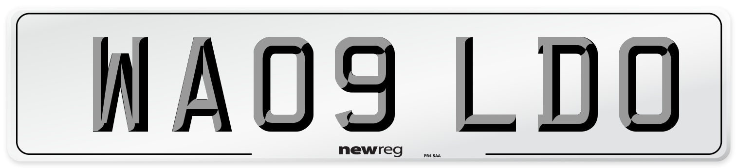 WA09 LDO Front Number Plate