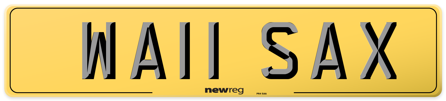 WA11 SAX Rear Number Plate