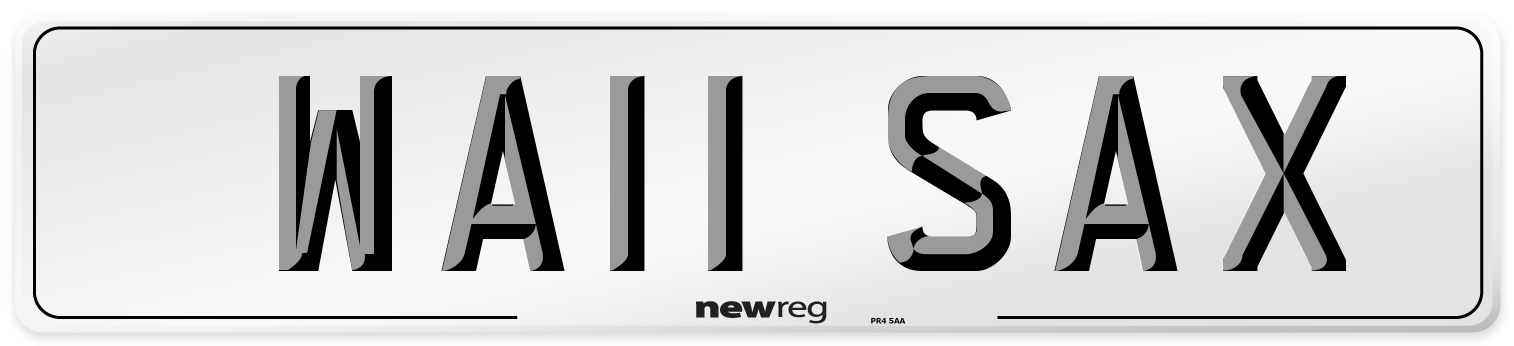 WA11 SAX Front Number Plate