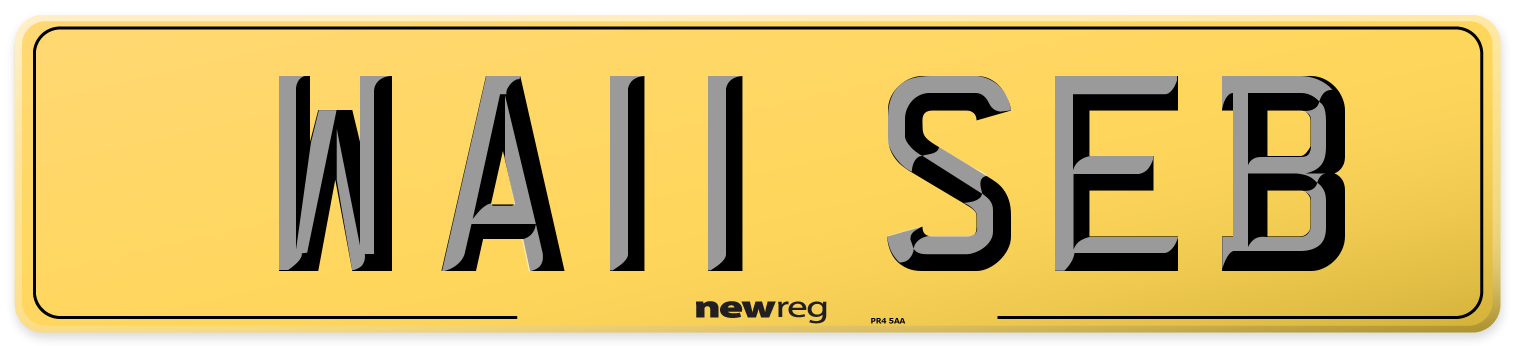 WA11 SEB Rear Number Plate