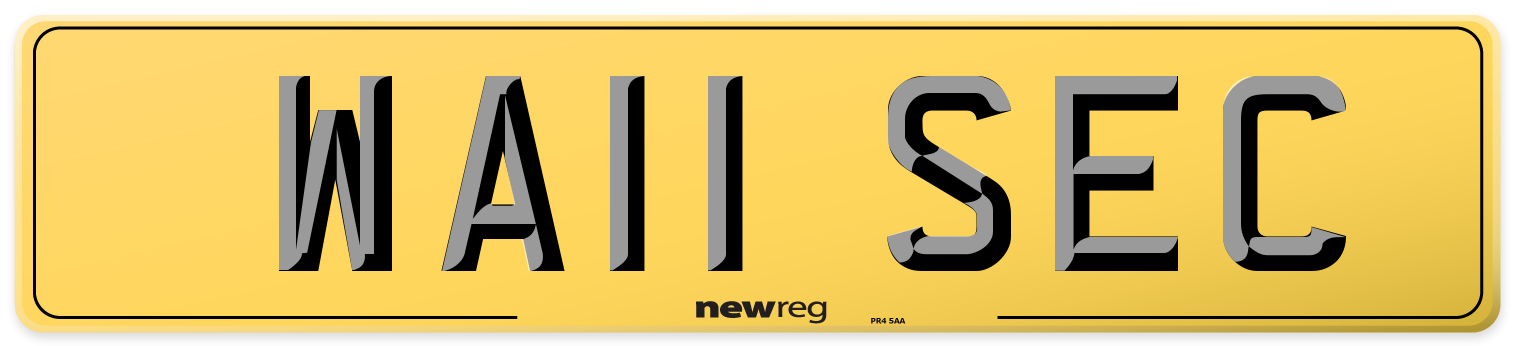WA11 SEC Rear Number Plate