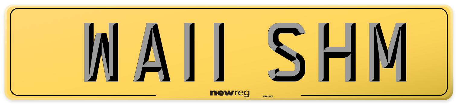WA11 SHM Rear Number Plate