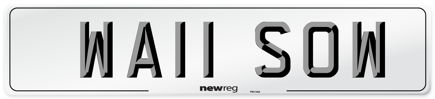 WA11 SOW Front Number Plate