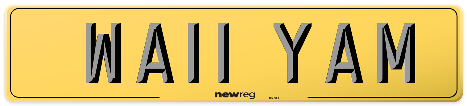 WA11 YAM Rear Number Plate