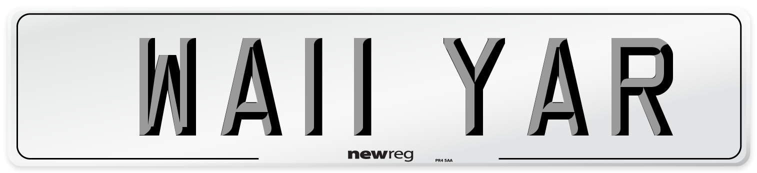 WA11 YAR Front Number Plate