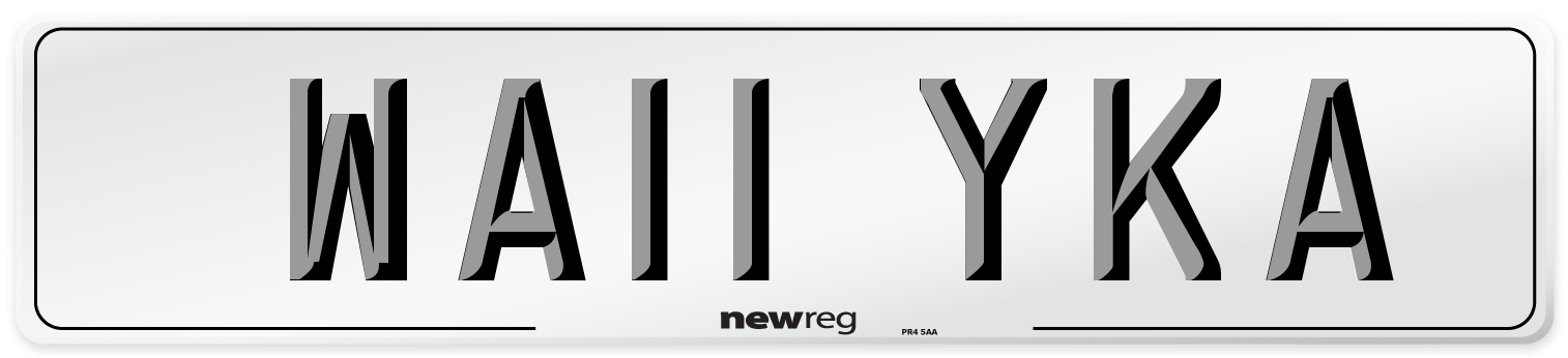WA11 YKA Front Number Plate