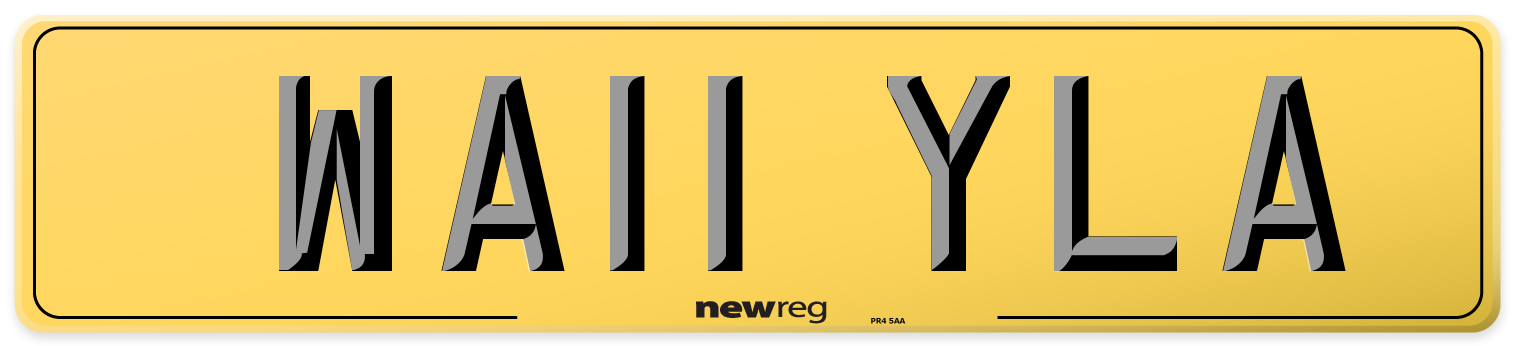 WA11 YLA Rear Number Plate