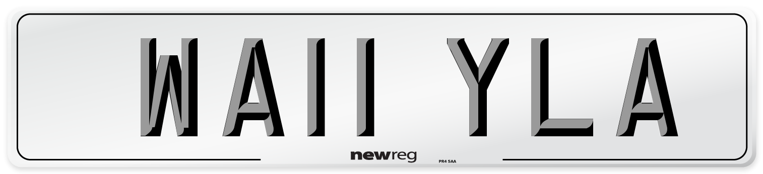 WA11 YLA Front Number Plate
