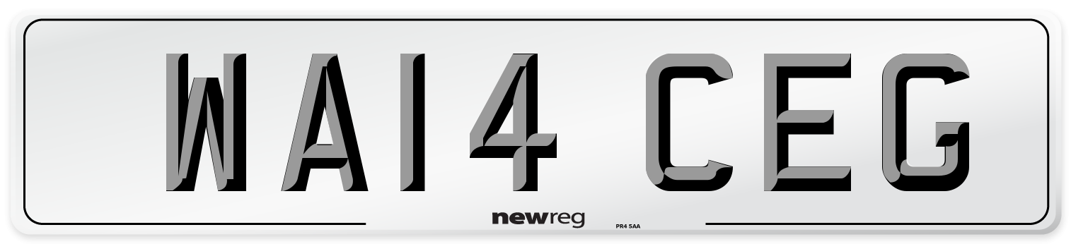 WA14 CEG Front Number Plate