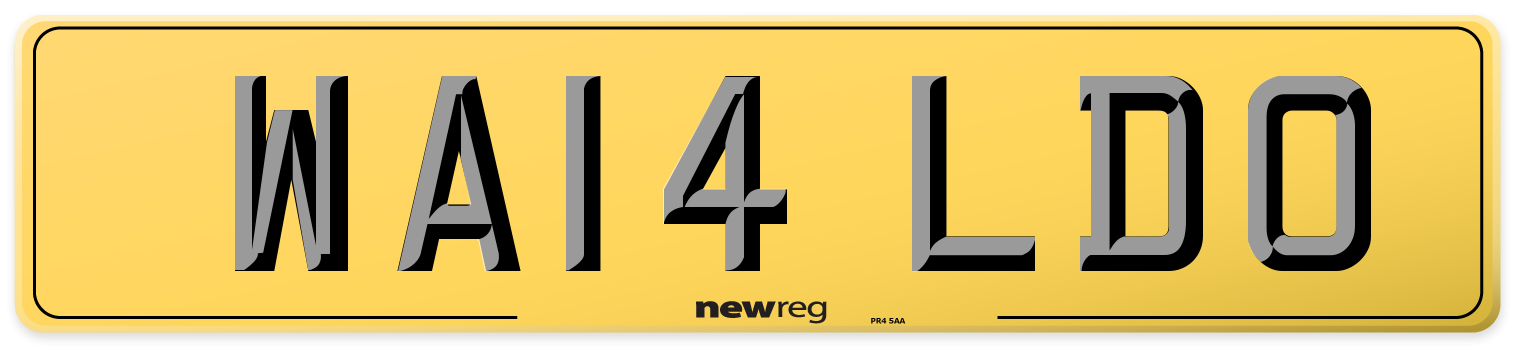 WA14 LDO Rear Number Plate