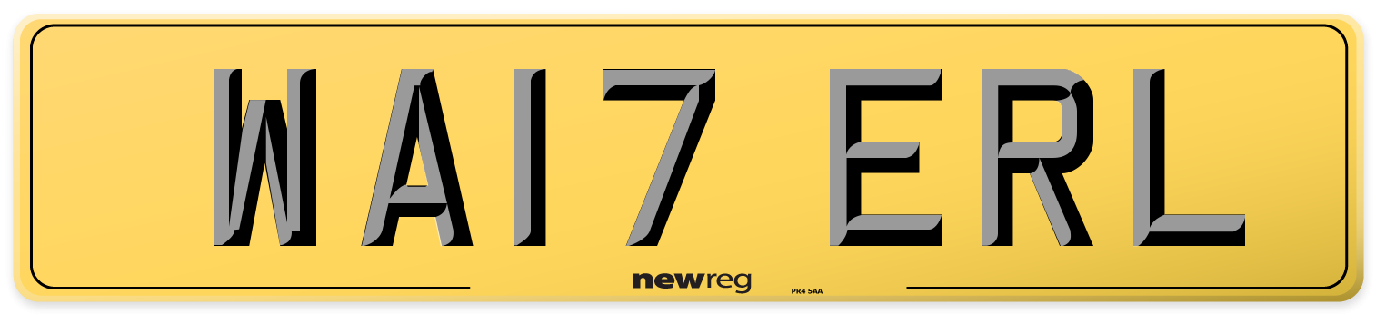 WA17 ERL Rear Number Plate