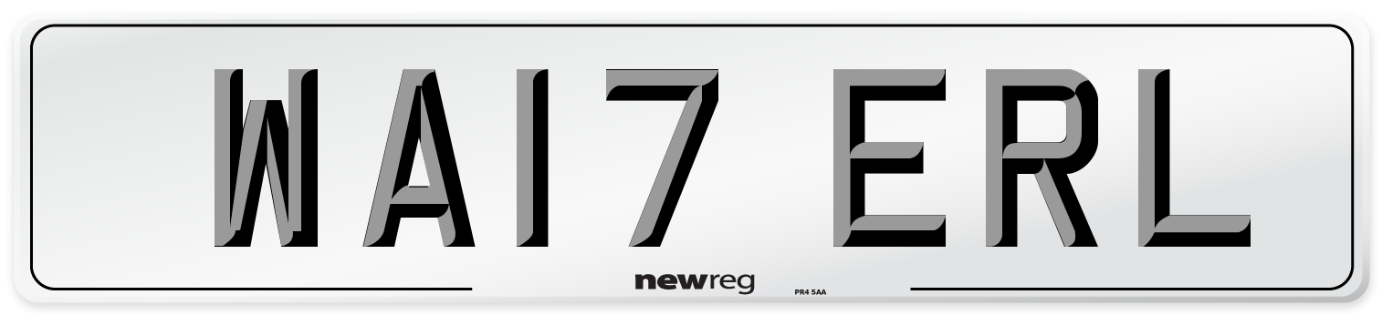 WA17 ERL Front Number Plate