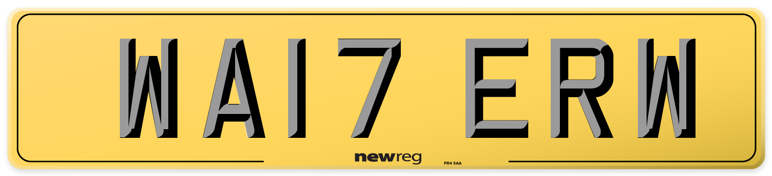 WA17 ERW Rear Number Plate