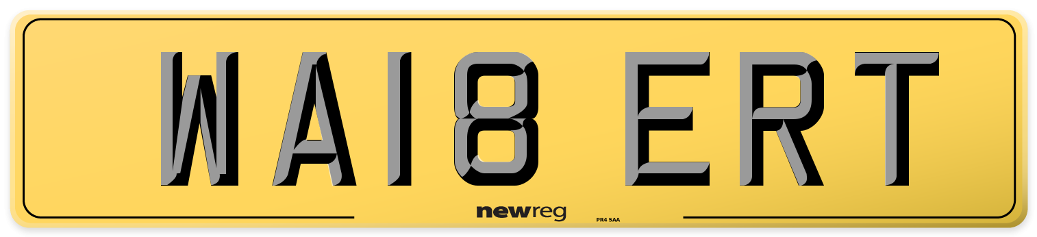 WA18 ERT Rear Number Plate