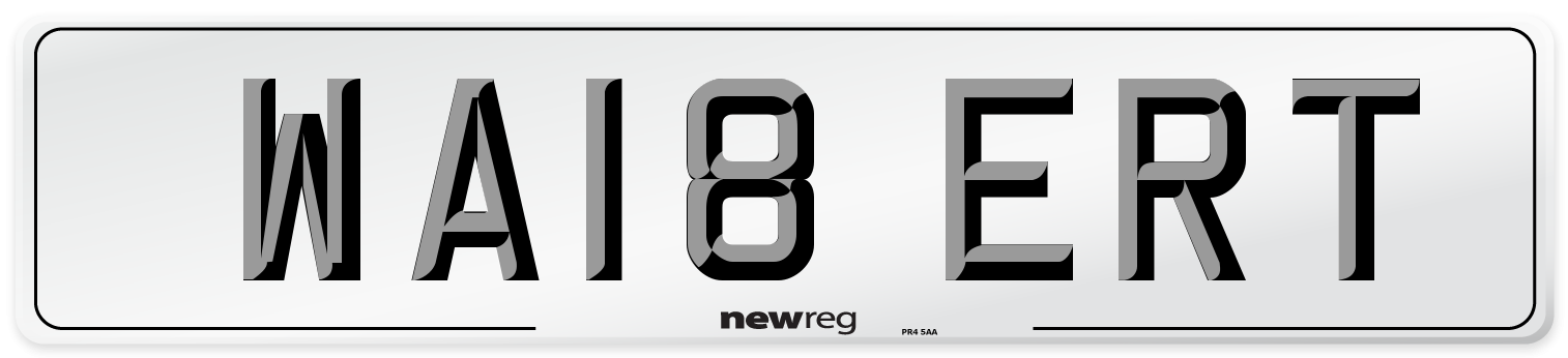 WA18 ERT Front Number Plate